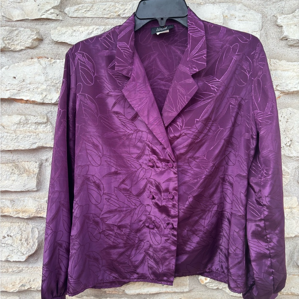 Elegant Purple Button Down Shirt by Lucia